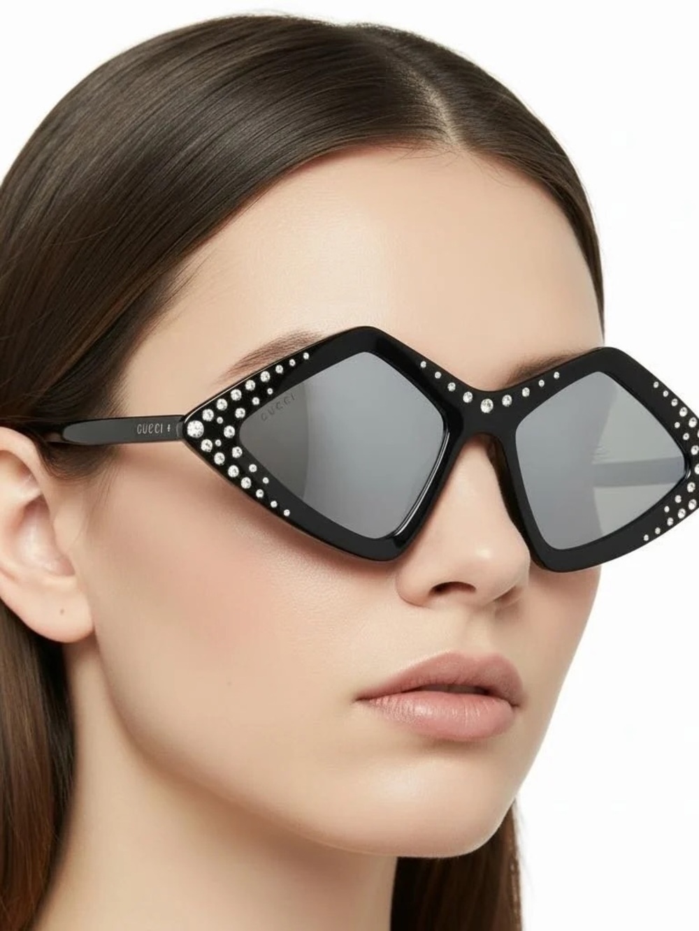 New Authentic Gucci Black Rhinestone Sunglasses – GG0496S 004